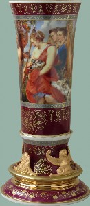 Váza Sfinx 50 cm,  "Návrat Diany z lovu"