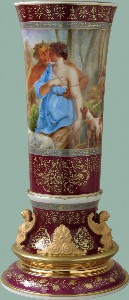 Váza Sfinx 50 cm,  "Návrat Diany z lovu"